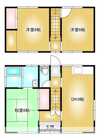 山陽本線 倉敷駅 徒歩37分 2階建 築38年(3DK)の間取り写真