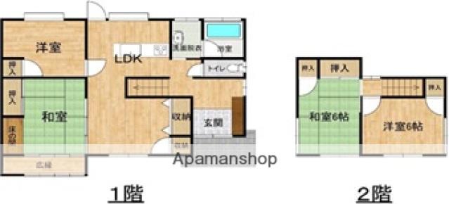水島臨海鉄道 西富井駅 徒歩12分 2階建 築48年(4LDK)の間取り写真