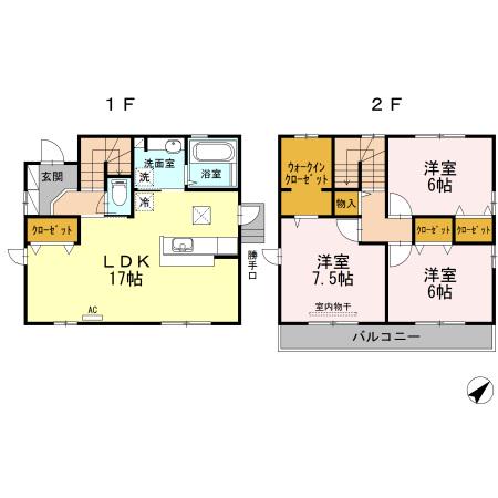 山陽本線 倉敷駅 徒歩21分 2階建 築10年(3LDK)の間取り写真
