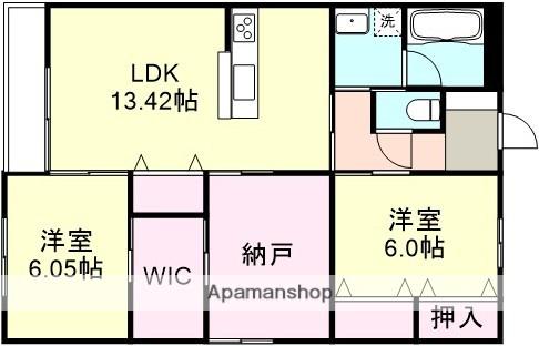 ALMA倉敷A(2SLDK/1階)の間取り写真