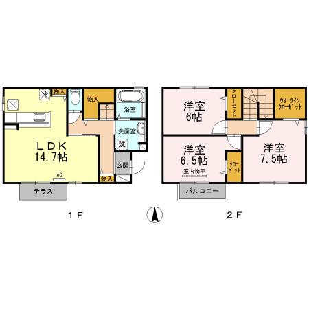 水島臨海鉄道 球場前駅(岡山) 徒歩10分 2階建 築12年(3LDK)の間取り写真
