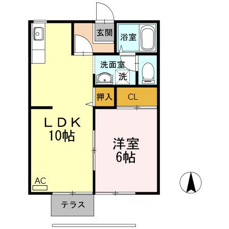 アプローズ関(1LDK/1階)の間取り写真
