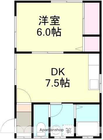 水島臨海鉄道 西富井駅 徒歩9分 1階建 築58年(1DK)の間取り写真