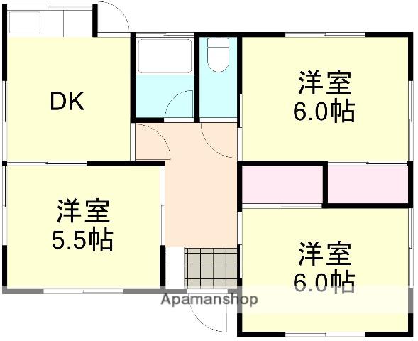 山陽本線 倉敷駅 徒歩19分 1階建 築51年(3DK)の間取り写真