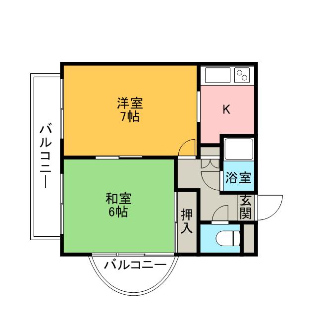 アルファ枝川(2K/5階)の間取り写真