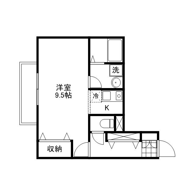 エクレール(1K/2階)の間取り写真