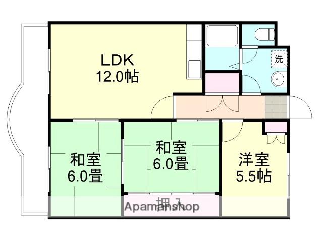 ニューマリッチ有楽Ⅱ(3LDK/4階)の間取り写真