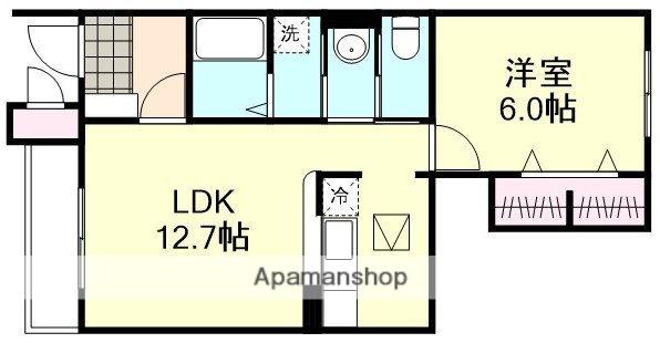 サンクレストB棟(1LDK/1階)の間取り写真