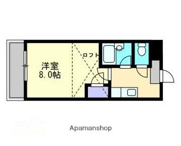 ミガール(1K/4階)の間取り写真