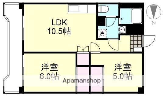 老松レジデンス(2LDK/3階)の間取り写真