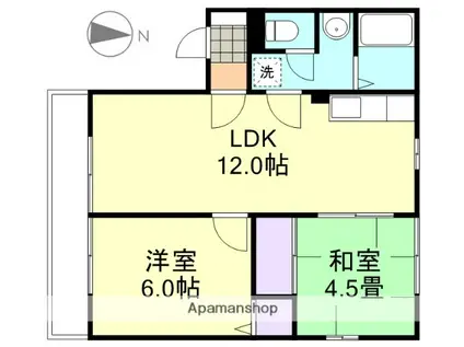 ベルガモット入江(2LDK/1階)の間取り写真