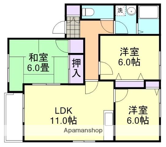 グラン・ディアスA棟(3LDK/2階)の間取り写真