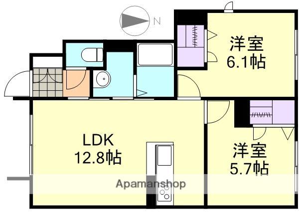 ウィステリア平田(2LDK/1階)の間取り写真