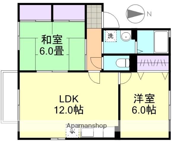 グレイスフル(2LDK/1階)の間取り写真
