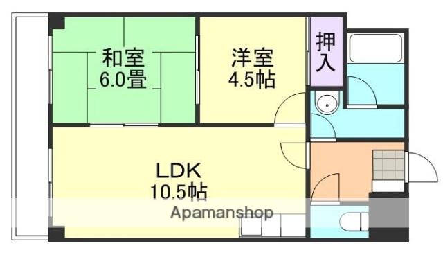 ベネフィス白楽町(2LDK/6階)の間取り写真