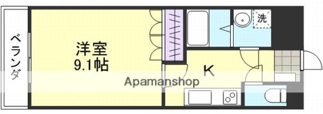 サンライフAKI Ⅱ(1K/1階)の間取り写真