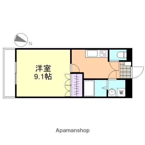 サンライフAKI Ⅱ(1K/2階)の間取り写真