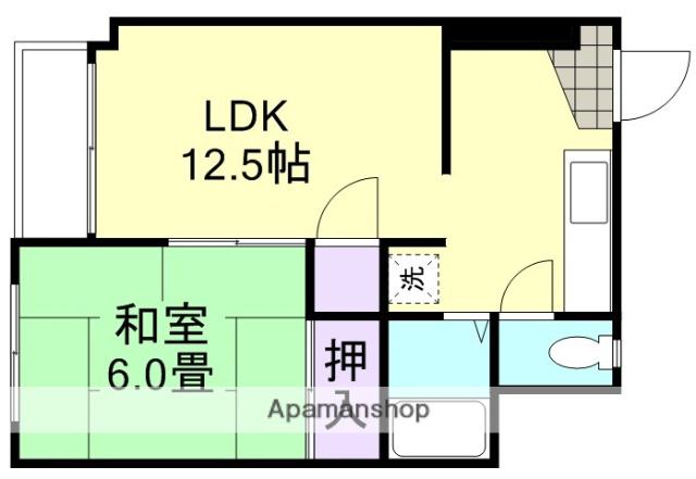 ペアシティマンション(1LDK/4階)の間取り写真