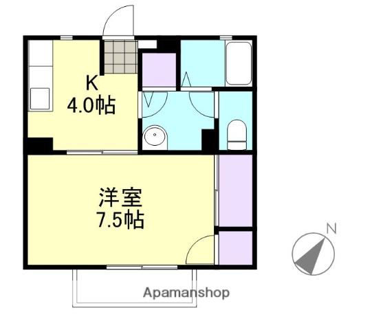 リビエール倉敷C棟(1K/2階)の間取り写真