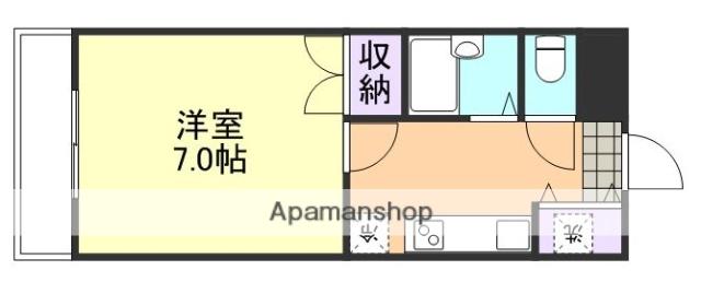 フォーラム20(1K/2階)の間取り写真