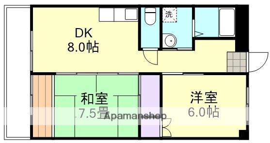 ラ・コルテ・コモダ(2DK/3階)の間取り写真