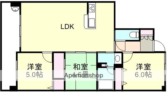 サーパス倉敷運動公園(3LDK/8階)の間取り写真