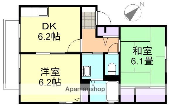サンクレメンテD棟(2DK/2階)の間取り写真