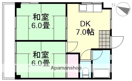 倉敷富井フォートレス(2DK/5階)の間取り写真