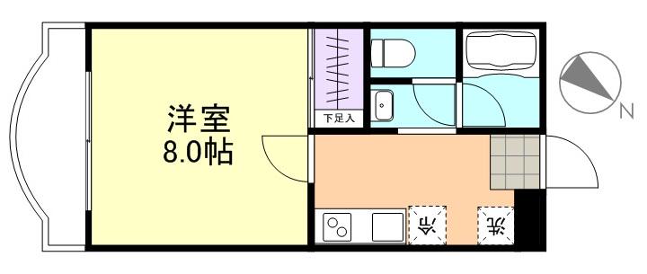 シンフォニア中央(1K/3階)の間取り写真