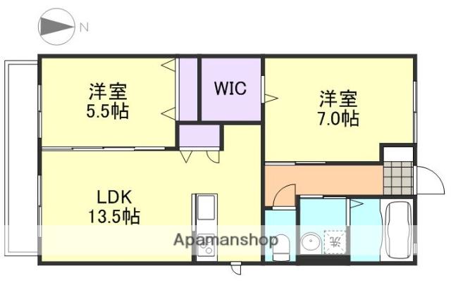 ひまわりC(2LDK/2階)の間取り写真