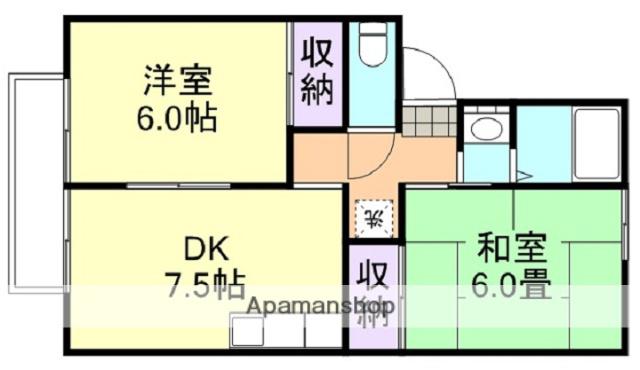 セジュール梶谷(2DK/2階)の間取り写真