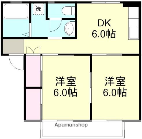 シャンポール八王寺A棟(2DK/2階)の間取り写真