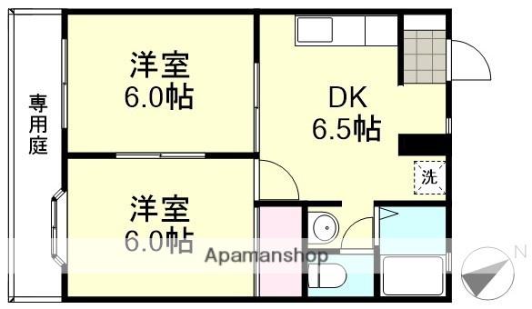 アーバン光Ⅱ(2DK/1階)の間取り写真