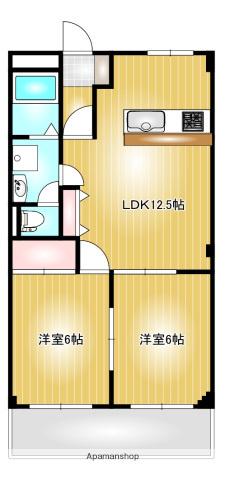 プレッソアール2(2LDK/2階)の間取り写真