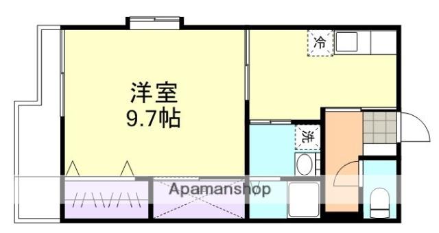 ハイツサーシャⅡ(1K/2階)の間取り写真