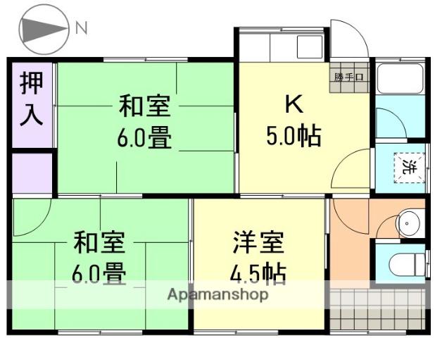 水島臨海鉄道 西富井駅 徒歩13分 1階建 築41年(3K)の間取り写真