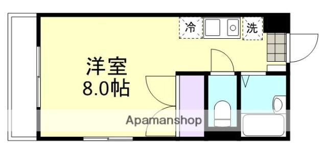 JOY連島(ワンルーム/2階)の間取り写真