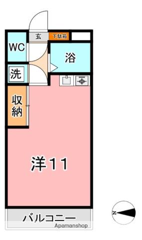 ぱんぷきんはうす(ワンルーム/2階)の間取り写真