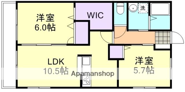 メゾン・ソレイユ A(2LDK/2階)の間取り写真