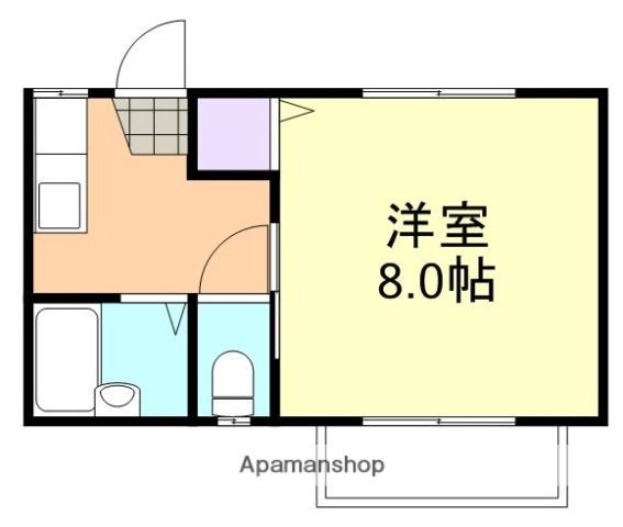 ティアーズドロップス(1K/1階)の間取り写真