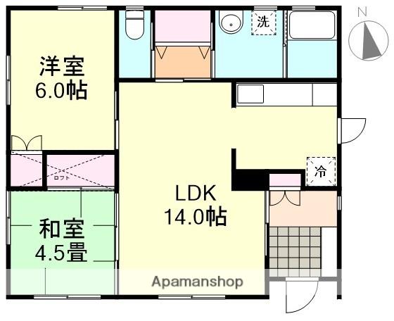 山陽本線 倉敷駅 徒歩10分 1階建 築15年(2LDK)の間取り写真