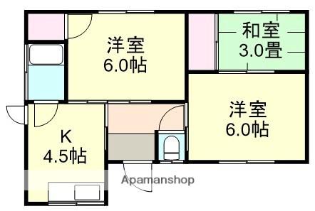 小野アパート(3K/1階)の間取り写真