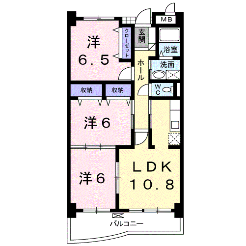 グランデ・ルミエール(3LDK/1階)の間取り写真