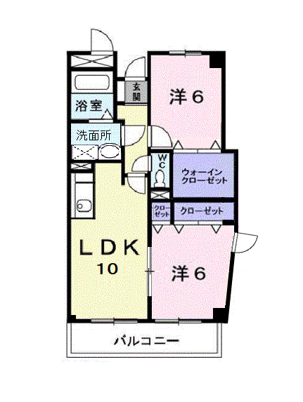 サントピア(2LDK/1階)の間取り写真