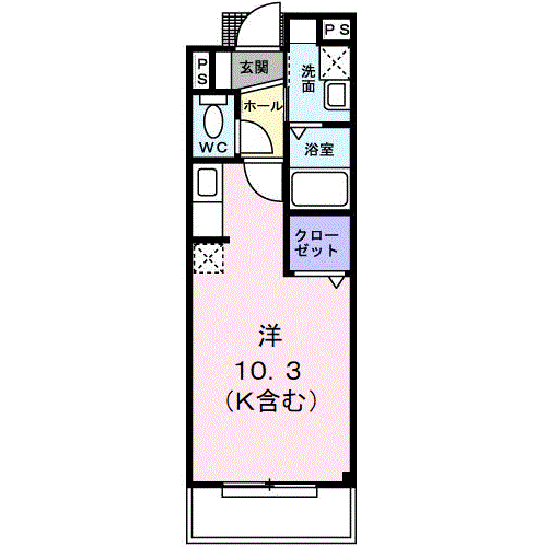 サン・スプリングメゾンA棟(ワンルーム/3階)の間取り写真