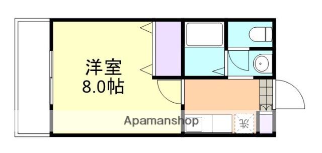 フィオーレ上東Ⅱ(1K/2階)の間取り写真