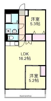 アンティム(2LDK/3階)の間取り写真