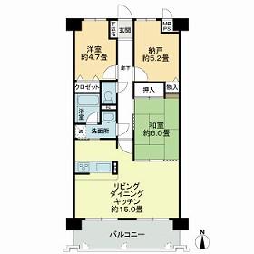 ライオンズマンション野田公園(2SLDK/2階)の間取り写真