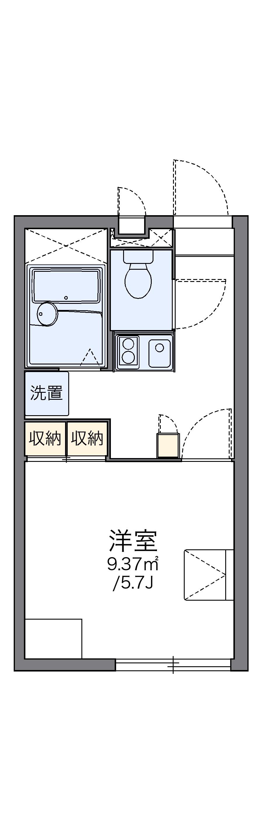 レオパレスマスカット(1K/1階)の間取り写真