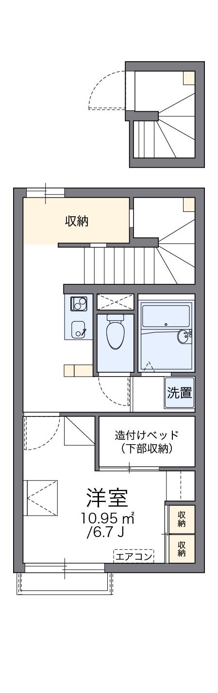 レオパレスFUZIMONA(1K/2階)の間取り写真